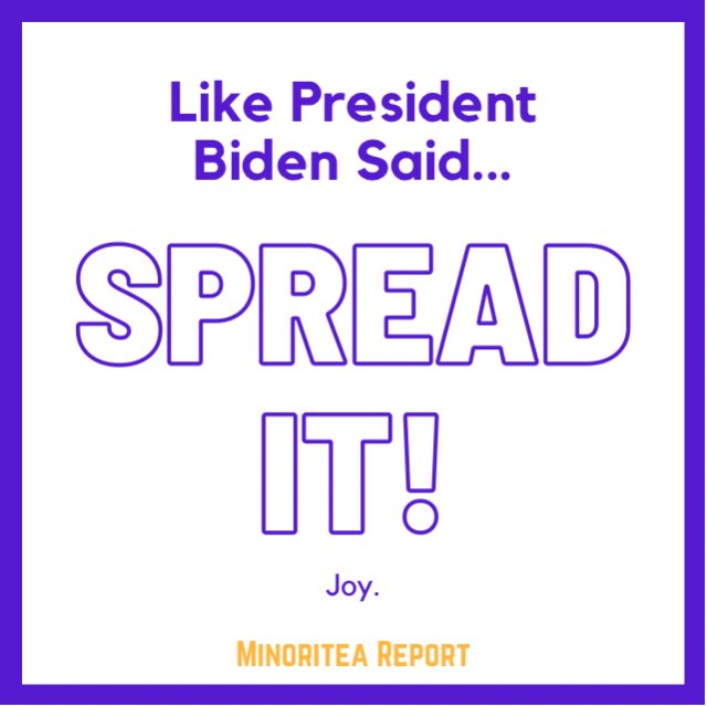 MTeaReport's tweet photo. Spread it...
.
.
.
.
#Joy
โ โ โ โ โ โ โ โ โ โ โ โ
#PresidentelectBiden #PresidentBiden #JoeBiden #joebiden2020 #election2020 #SpreadIt #SpreaditWide #SpreadLove #SpreadJoy #MinoriteaReport https://t.co/mrPiARoZFX