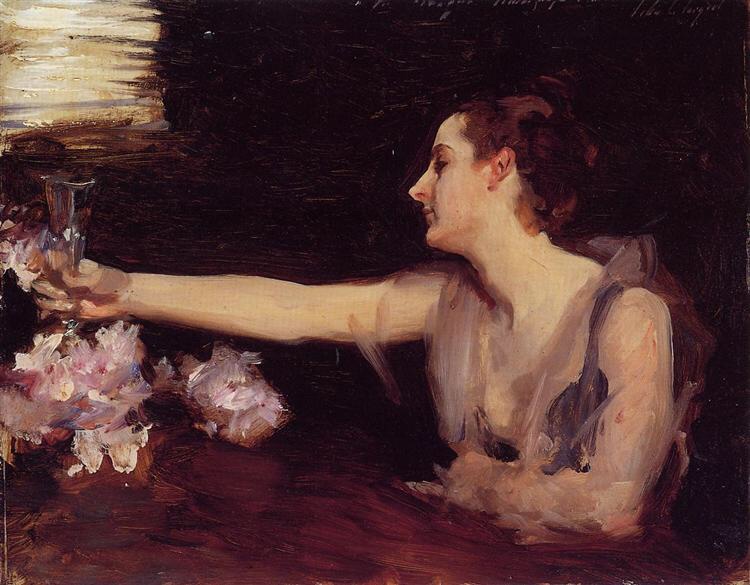 KatyKelleher's tweet photo. Current mood. (Madame Gautreau Drinking a Toast, John Singer Sargent, 1882) https://t.co/oGtsT3kgHo
