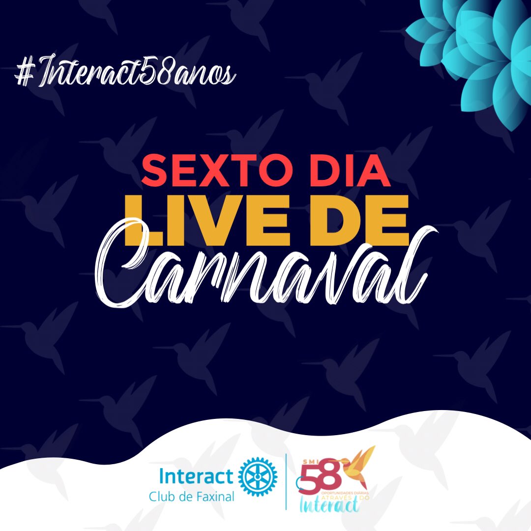 icfaxinal's tweet photo. 6° Dia: Live ⏺

O Interact Club de Faxinal marcou presença na Live da MDIO Interact Brasil! 💙

#interact58anos #smi2020 #interactbrasil #ic4710 #interactfaxinal https://t.co/t95oIl8siI