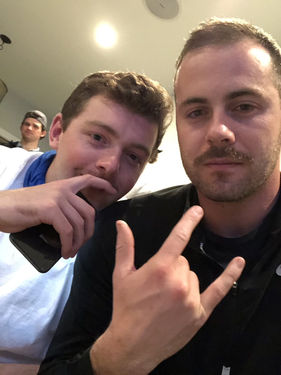 RyanL_Quinn's tweet photo. Chillin with top follower this guy has the MLL in his back pocket #scorcy #mllchamp #JoeyAphotobomb https://t.co/Vks36pCGvS