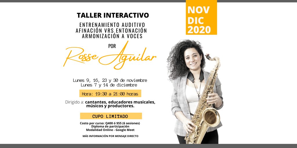 El curso de fin de año: Entrenamiento Auditivo, Afinación vrs Entonación y Formación de Voces. Empezamos clases el lunes. Mas info por DM
