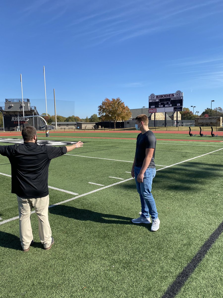 LukePape1's tweet photo. Thanks @CoachJRyan and @CoachSamMcLain for the amazing visit and tour today! @RhodesFootball https://t.co/dqAUiZp8kt