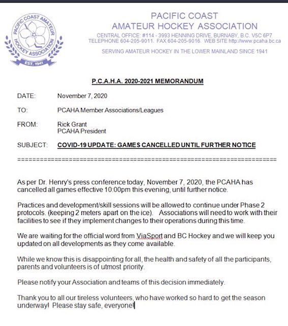 Our programs are still good to go! Keep your distance, wash your hands, wear your masks in the rink &amp; play on! 🥅🏒<a href="/PCMHA/">PoCo Minor Hockey</a> <a href="/HockeyRiverside/">Riverside Hockey Academy</a> <a href="/SRTHockey/">Titans Hockey</a> <a href="/RustlersHockey/">Ridge Meadows Hockey</a> <a href="/CoquitlamMHA/">Coquitlam Minor Hockey</a>
