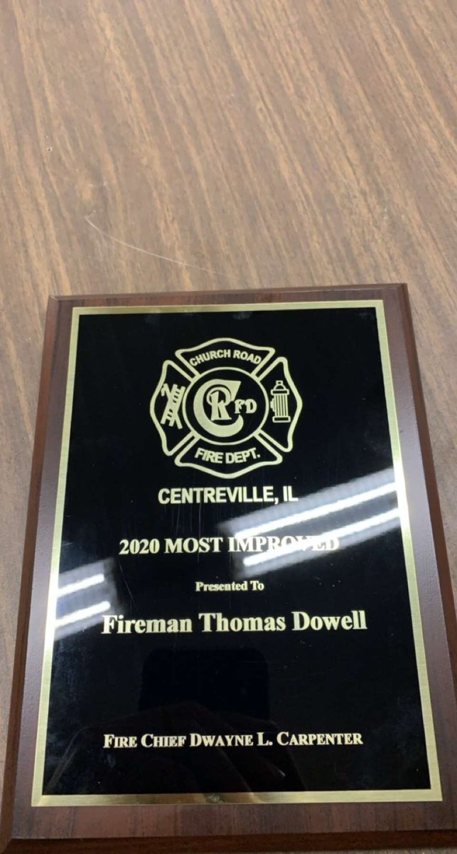 ThomasDowell20's tweet photo. Honored to receive most improved firefighter of the year 💯👩🏾‍🚒 https://t.co/IXLEgX5Qj0