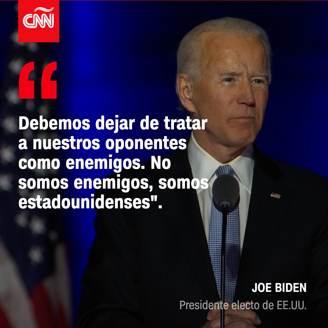 CNNEE's tweet photo. Biden a los votantes de Trump: "Este es el momento de sanar en Estados Unidos". https://t.co/8FnvcJIj2i https://t.co/edDm2enJE1