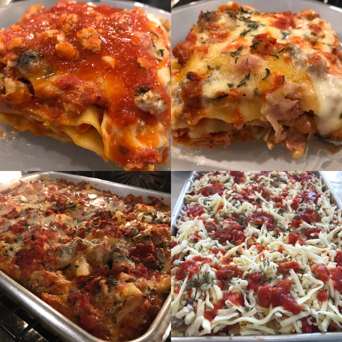 FrankZappia1's tweet photo. To celebrate the #bidenharris2020 win but more importantly the end of #pizzaweek I made some lasagna in anticipation of #PastaWeek just in case there is a #pastaweek - Lasagna with ricotta infused ground beef, sautéed mushrooms, ham, boiled eggs with a ground veal tomato sauce https://t.co/l4l7jOkqOp