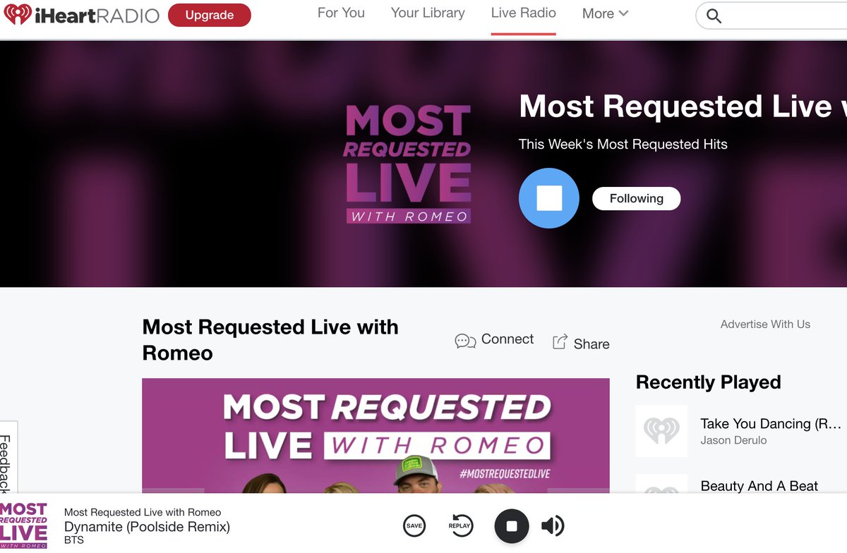 hcohnmit's tweet photo. thanks @OnAirRomeo for playing the #PoolsideRemix of #Dynamite by @BTS_twt!!!! personally I am a #SlowJamRemix person, but Poolside is also great!!! 💜 https://t.co/x1EEwD2Npa