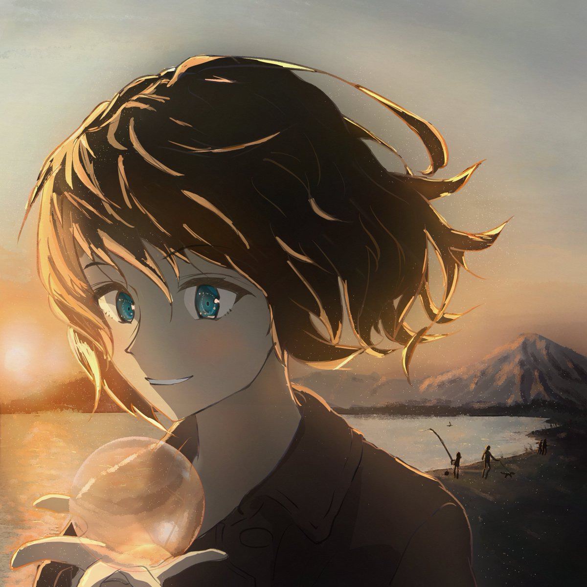 冬の海の夕方 彼女はとても輝いて見えた 本気絵 イラスト オリキャラ 冬 うみのひと のイラスト 冬の海の夕方 彼女はとても輝いて見えた 本気絵 イラスト オリキャラ 冬 うみのひと のイラスト