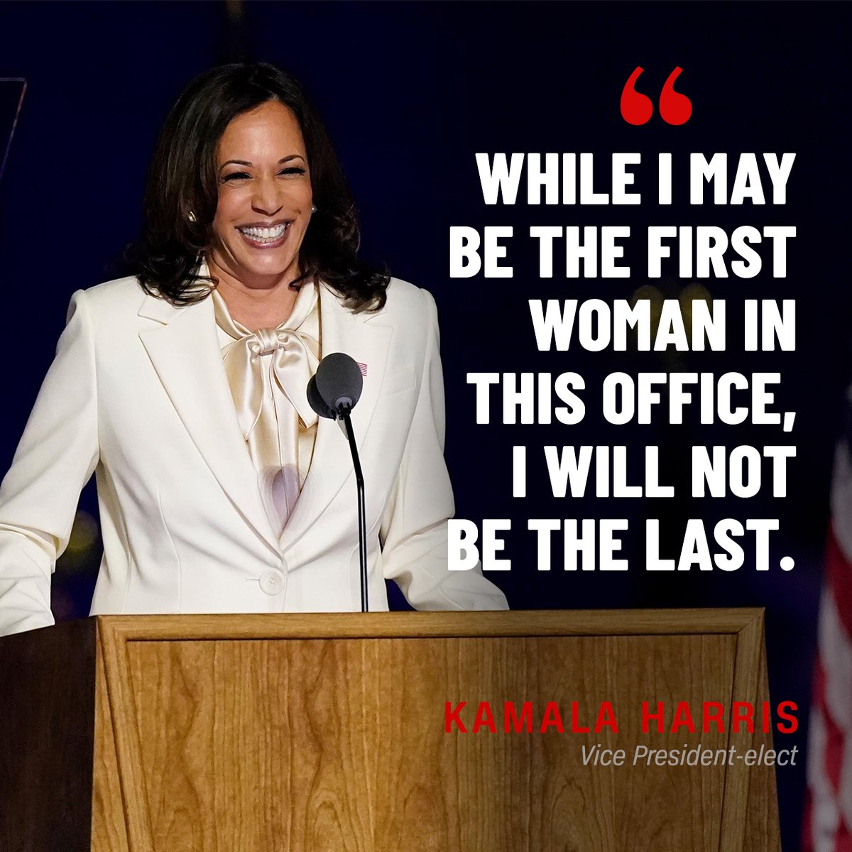 CNN's tweet image. Kamala Harris is the first woman, the first woman of color, the first Black person and the first South Asian to be elected vice president of the United States cnn.it/3584uNI
