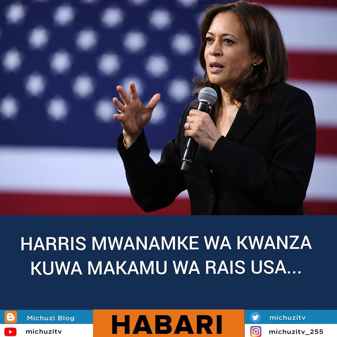 michuziblog's tweet photo. #Michuziupdates: Baada ya Joe Biden kushinda kiti cha Urais nchini Marekani kwa kumgaragaza Donald Trump, Makamu wake wa Rais ni Kamala Harris ambaye tayari ameweka historia ya kuwa mwanamke wa kwanza kuwa makamu wa Rais katika taifa hilo la Marekani. https://t.co/Zf9HSvy5Jb