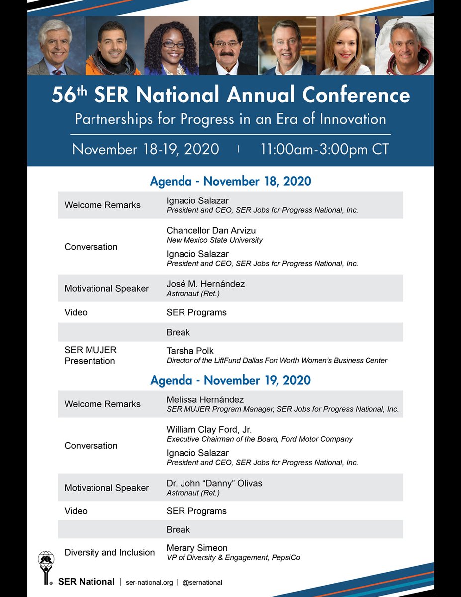 sernational's tweet photo. We are excited to host the 56th SER National Annual Conference! Here is the speaker's schedule!
Register at https://t.co/r05ephJInv
#BeTheChange #SERConference https://t.co/J0E3p2wm4K