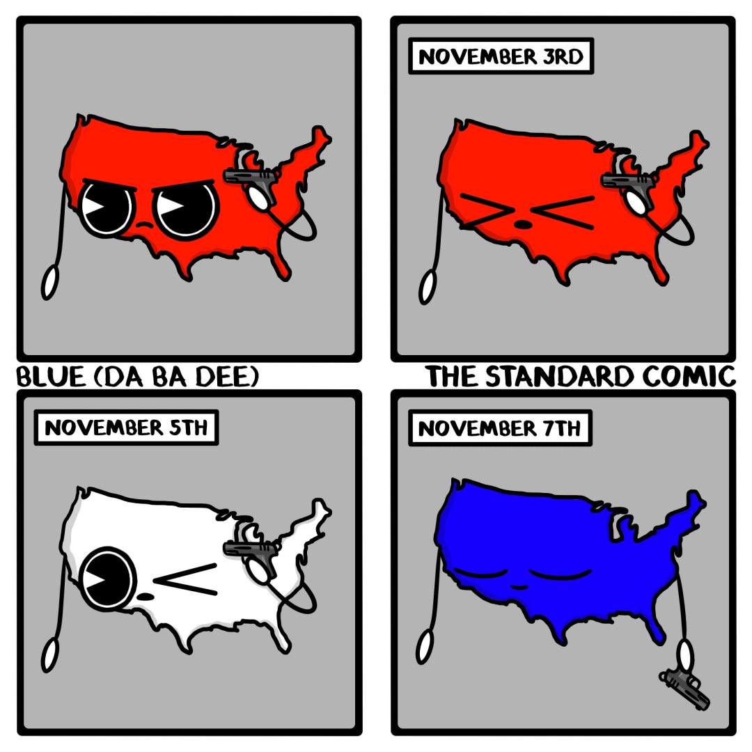 standardcomic's tweet photo. I'M BLUE DA BA DEE DA BA DAA. 
Haven't had a day this good in a while. And it's raining today, which is my fav weather. And I went to the comic book store? And I'm having hot pot later tonight? Almost makes me forget about the pandemic crisis that's going on. https://t.co/savvCUdGbY