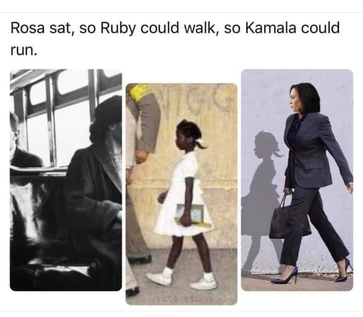 We stand on the shoulders of our ancestors 💜💜 #blackgirlmagic #madamvicepresidentharris