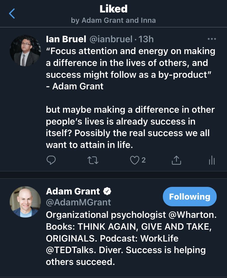 ianbruel's tweet photo. So Mr. @AdamMGrant noticed this tweet. Thanks for the inspiration and making us realize that giving is not a bad thing at all. Checkout his book, Give and Take! https://t.co/16UKErm08g