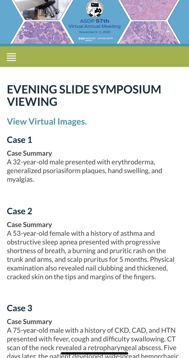 kabeerkshah's tweet image. In case you missed the @asdptweets Evening slide symposium cases - check them out here:
Case prelim:
asdp.org/annual-meeting…

Link to the slides:
yaledermpath.pathpresenter.net/#/public/prese… 
#asdp2020