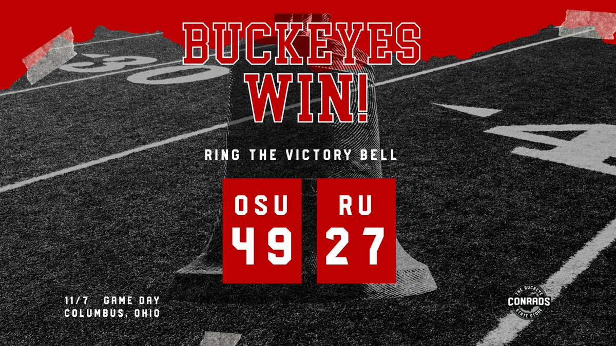 conradsosu's tweet photo. ๐๐ผ Buckeyes Win!๐๐ผ
#GoBuckeyes #BuckeyeNation #OSUvsRUT #B1G https://t.co/2JHqaLA8rs