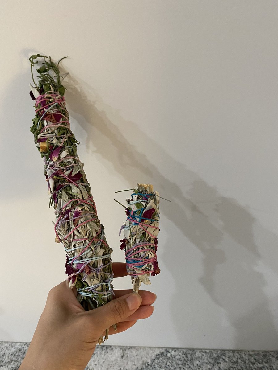 ByIszie's tweet photo. A fatty I am working on and a baby I made for an impromptu very well intentioned cleansing sesh #smudgestick #selfcare #GoodVibesOnly #medicina #indigenous #mastercrafted https://t.co/7GmOrBfclw