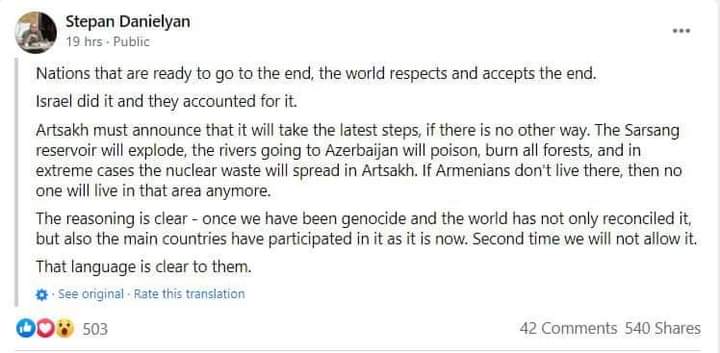 JalaOmarova's tweet photo. Bu da ermənilərin "sülhpərvər" üzü. #ArmenianTerrorism #Armenia #KarabakhisAzerbaijan https://t.co/YHMFL6Zs4w