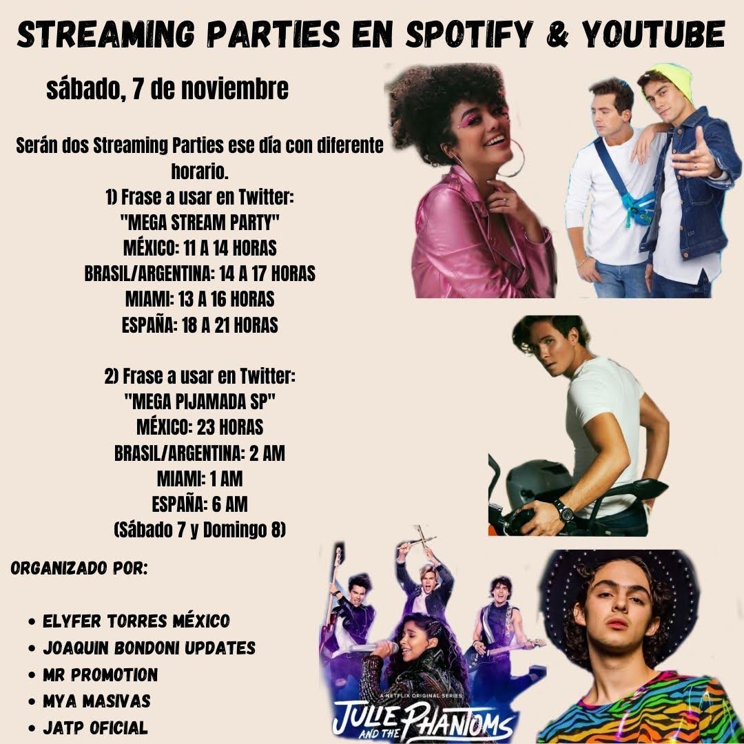 ElyferTorresMX's tweet photo. 📍| En 10 minutos empieza la masiva de YouTube, ¡vamos con todo!
Recuerden que igual que la de la mañana es con @JoacoUpdates @JATPOficial @MRondaPromotion &amp; @masivasMYA https://t.co/Xzt7HEWOEs