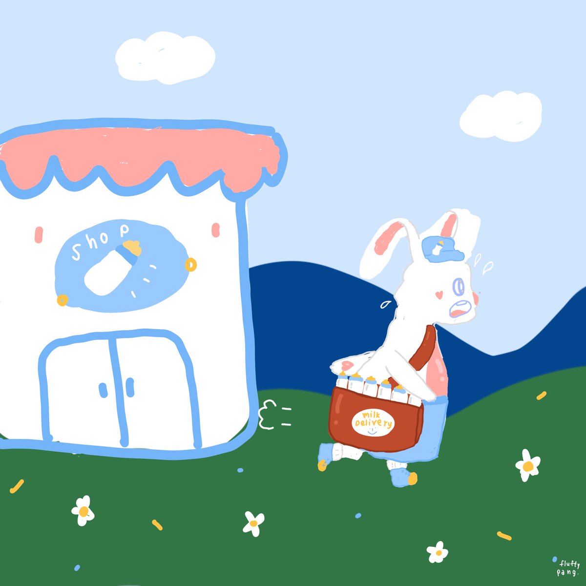 2paws_'s tweet photo. ☁️🐇💨🍼 mr.rab and his shop ! #commissionTH https://t.co/fQ3rG8i8Uq