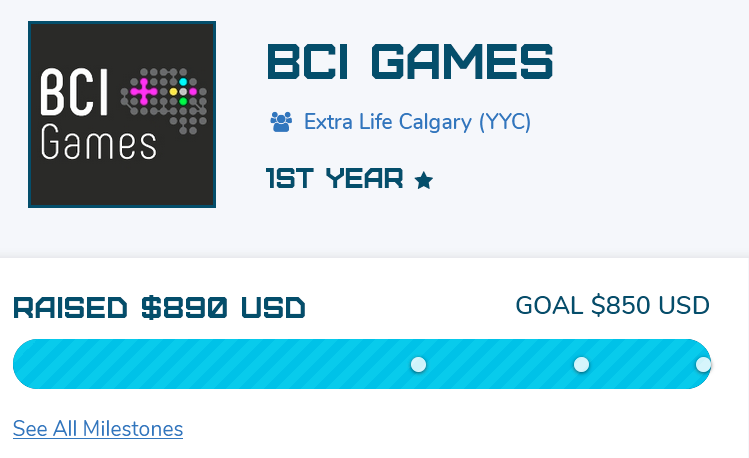 thebcigamers's tweet photo. We've hit our final milestone! We've raised enough to purchase an additional BCI device for use at the @ACHFKids facility's at home program!  Thank you everyone! If we continue to get more donations, we can stretch our goal into another additional device! #ForTheKids #donate https://t.co/oiOjlJ7hQk