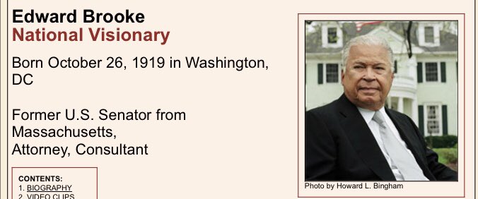 AyizeS's tweet photo. #TodayInBlackHistory 11/8 #EdwardBrooke elected #USSenator from #Massachusetts #1stBlackUSSenator since #Reconstruction Thx #VisionaryProject ! @melanin_network @barbs73 @historianspeaks @TheRoot @common @MsSpice9 @1a See:
https://t.co/62EH5WxtYi https://t.co/r2Rpozdq0Q