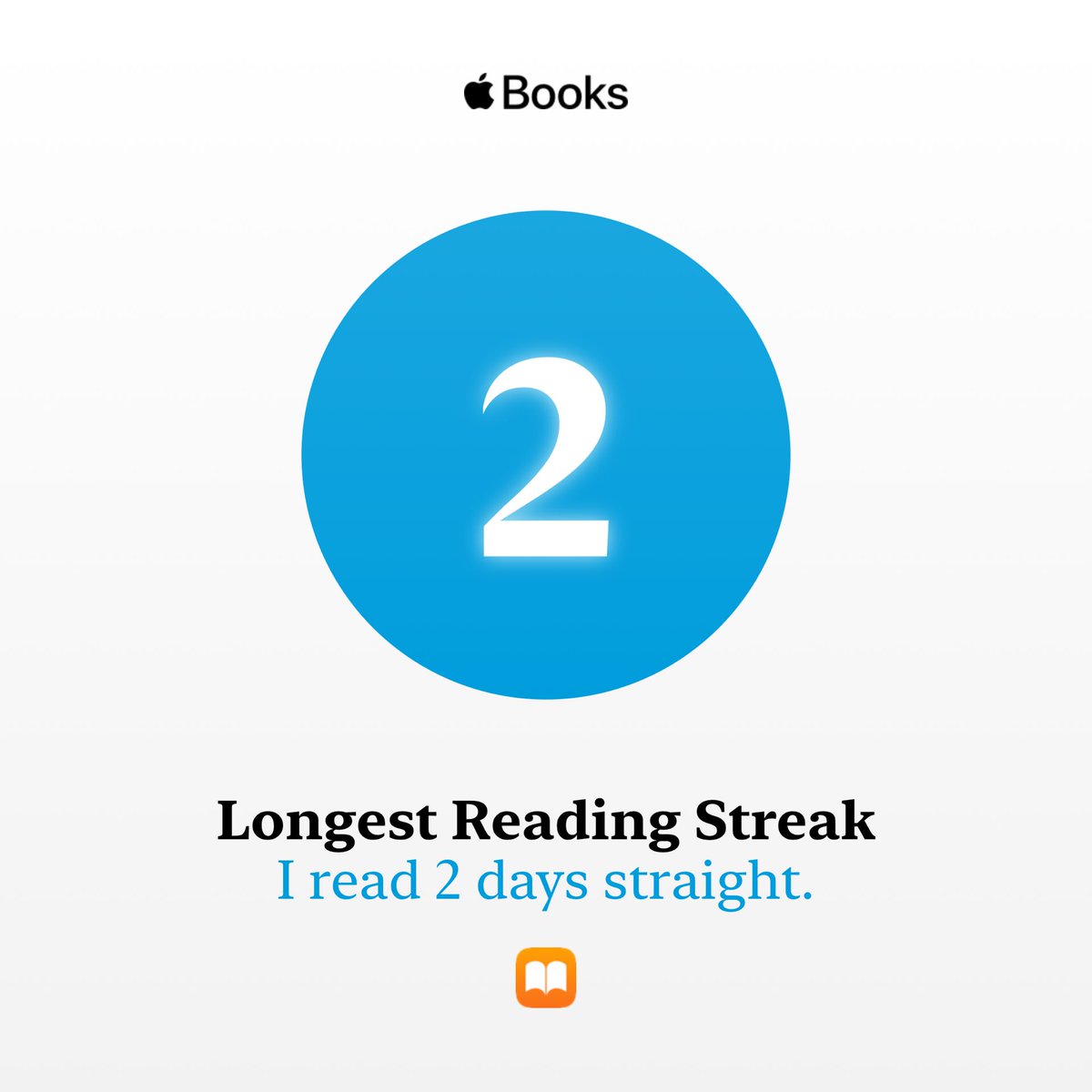 This is hilarious: I’ve achieved my longest reading streak. Set your own reading goals on Apple Books: books.apple.com/reading-goals