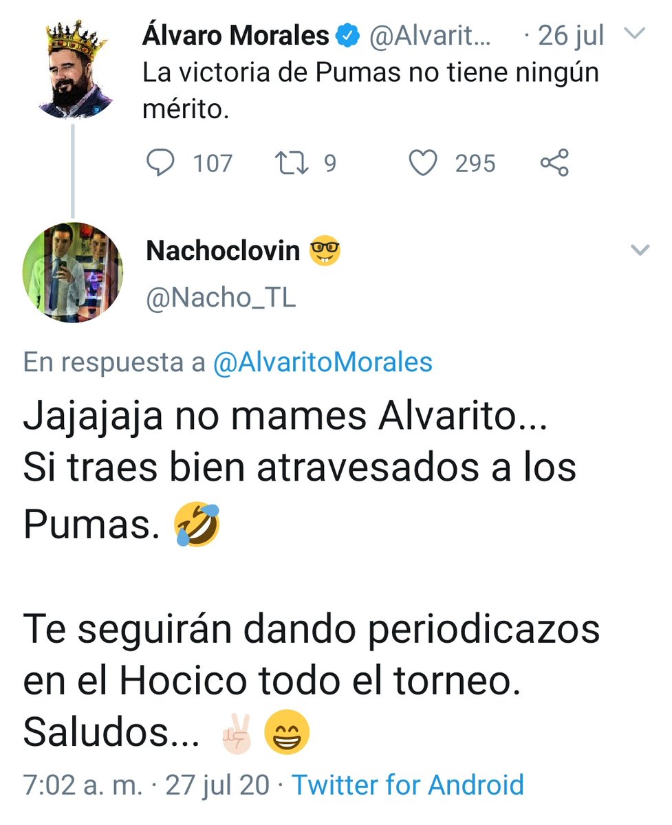 Nacho_TL's tweet photo. @AlvaritoMorales Jajajaja #NoOlvidar @AlvaritoMorales
Te lo dije en Julio, pero que tal saben los periódicazos en el Hocico de los que te hablé en Julio. #SUBLIDER de la Competencia, la gente sin argumentos le dice Suerte.
Saludos Coordiales. 😉 https://t.co/loN6heoc8P