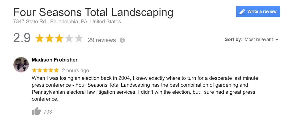 udippant's tweet photo. @bd Well the place seems to have decent review for being one stop both gardening and Pennsylvanian electoral law litigation services https://t.co/mpR8u0a1kz