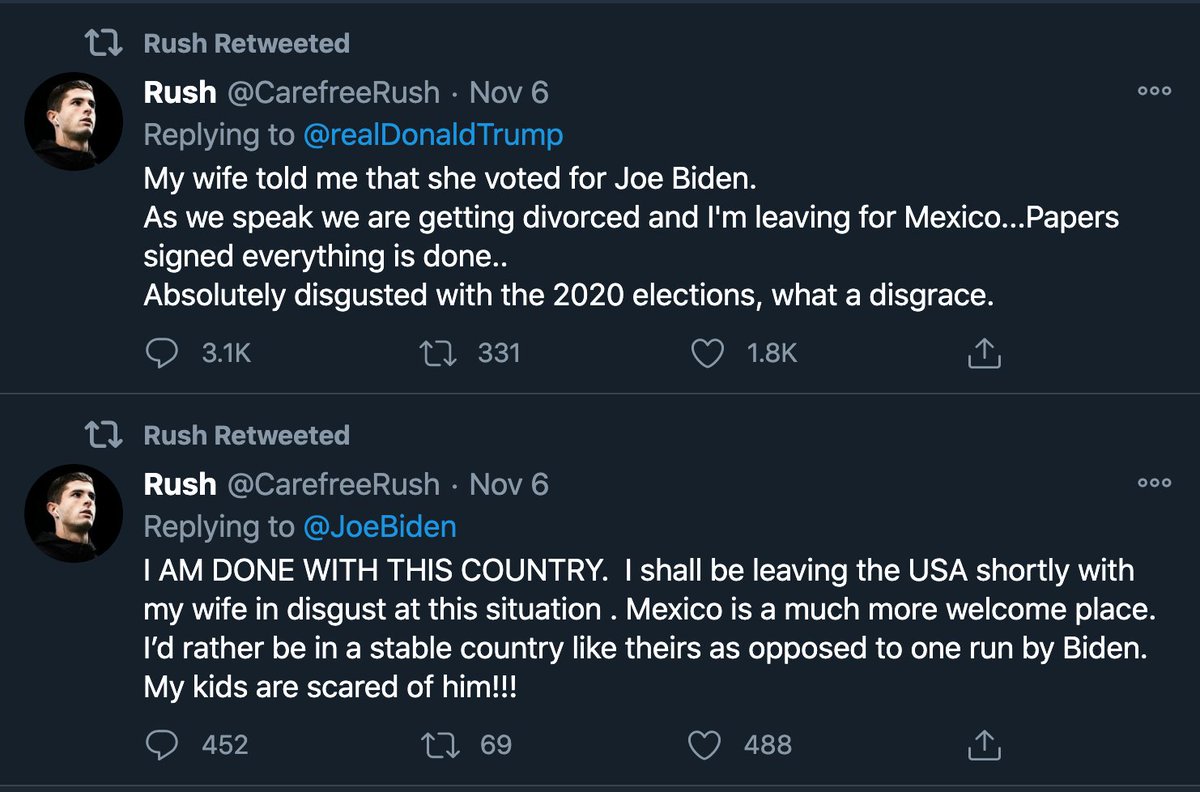 Well, that escalated quickly (read from bottom up):