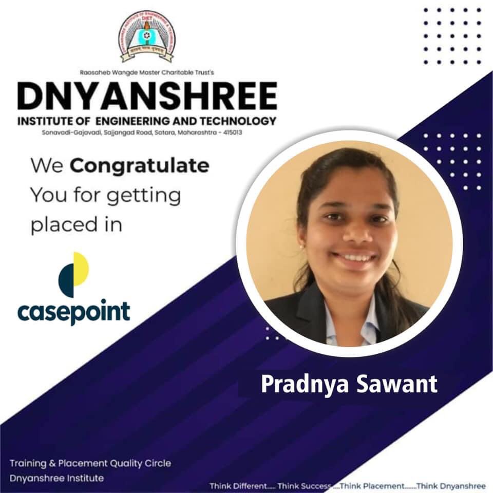 dnyanshree's tweet photo. Congratulations to Pradnya Sawant for getting Placed in Casepoint @dnyanshree #dnyanshree_institute #placement #2020goals #bestcollege #satara #maharashtra #engineeringcollege https://t.co/SxPC8bBq9p