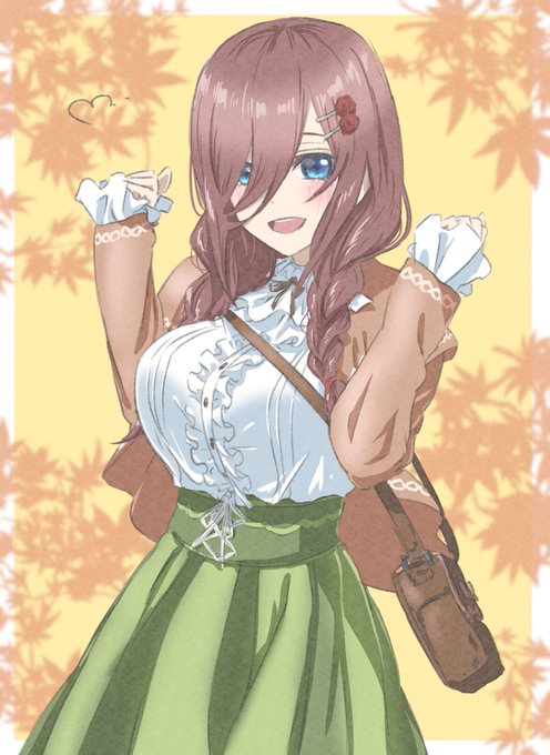 MiさんがTwitterに投稿した中野三玖(五等分の花嫁)のイラスト。