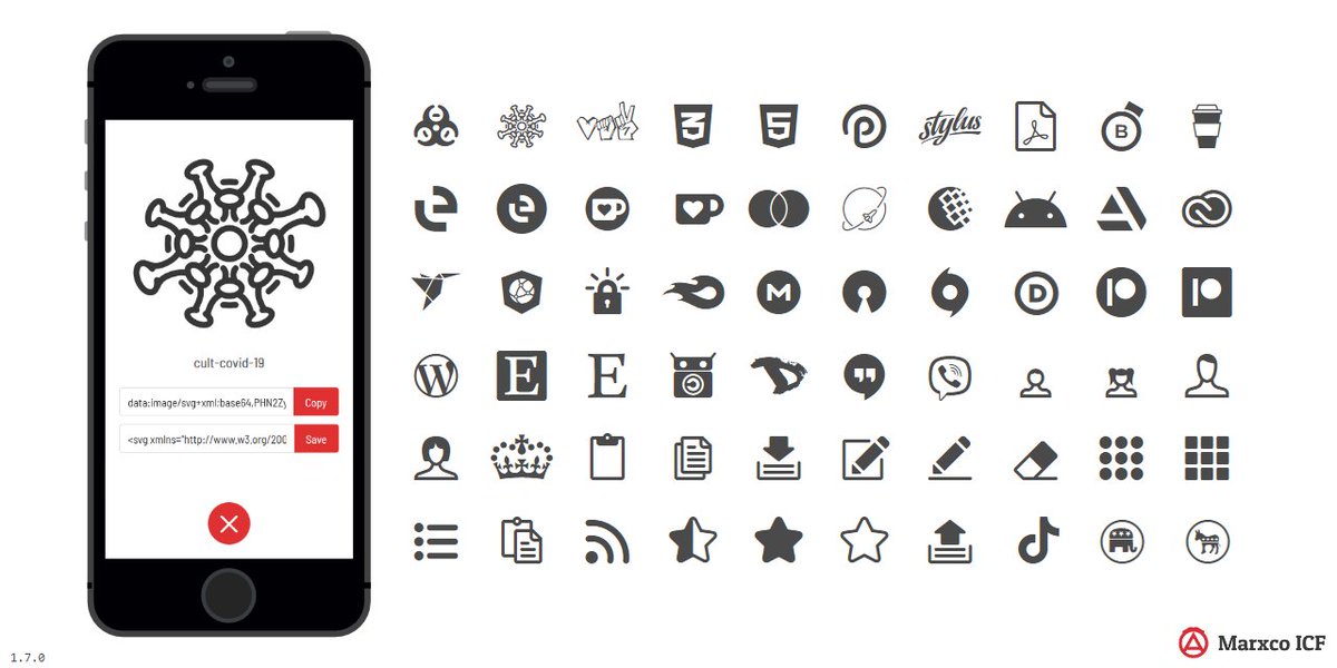 M_O_Z_G's tweet photo. New mobile UI, #COVID-19, #Sign of #Belarusian #Protests, #US #Election #Party Signs and over 50 new #icons inside #Marxco Icons CS 1.7.0 #update!

https://t.co/f8W8juUc3G

#css #gitlab #svg #ttf #woff #eot #iconfont #webdev #font  #userpics #miscellaneous #opensource https://t.co/Mtt0XiyU9u