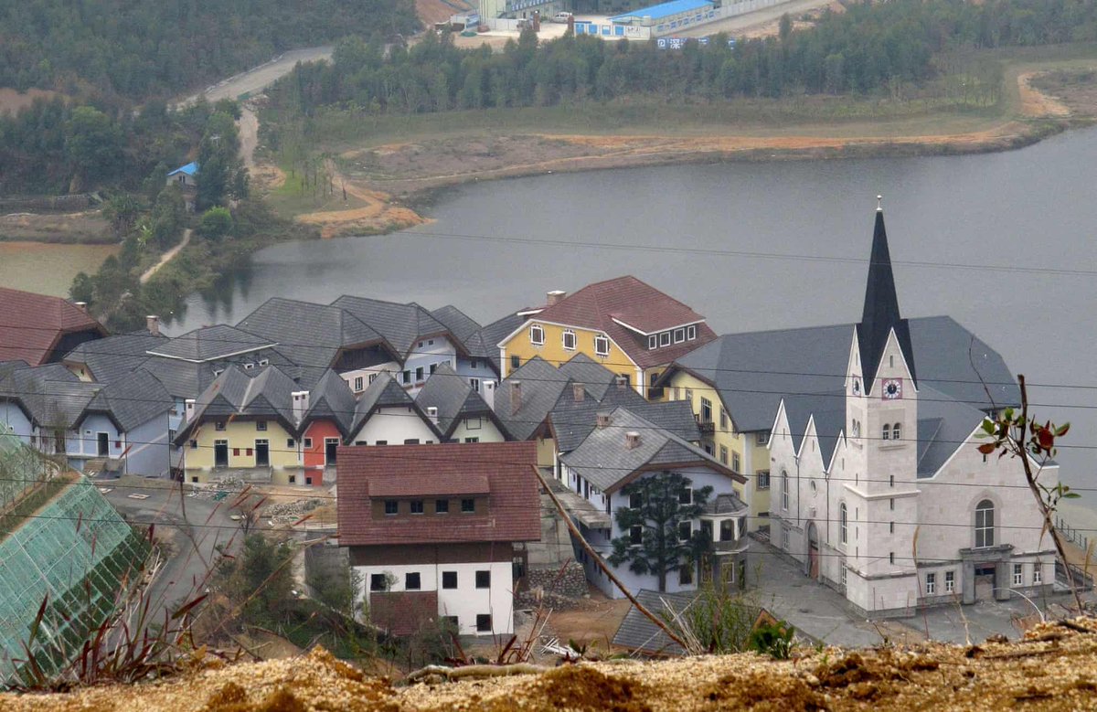 China& #39;s Hallstatt, modeled after the small town of Hallstatt in Austria.