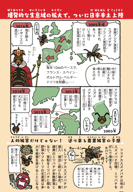 『侵略❗️#外来いきもの図鑑 』https://t.co/I1NSzJmws8
ツマアカスズメバチはマジでヤバい?です。九州から本州と着々と北上しており、高層マンションだけでなく受粉をミツバチに頼る野菜や果物の農家は多大な被害を受けることになります。巣を見つけたら役所に通報して下さい。 #鉄腕DASH #グリル厄介 