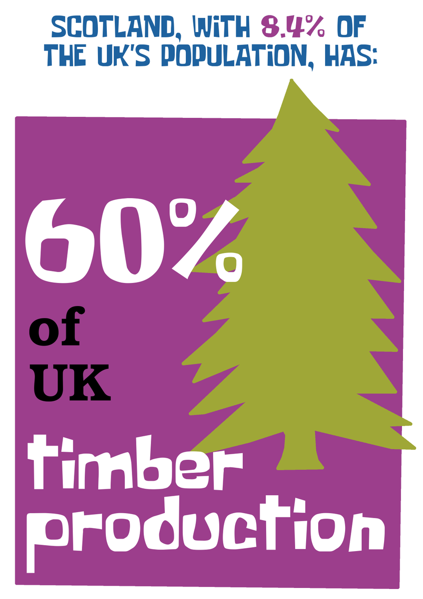 Scotland, with 8.4% of the UK's population, has ...60% of UK timber production #YouYesYet  #indyref2 (6/10)