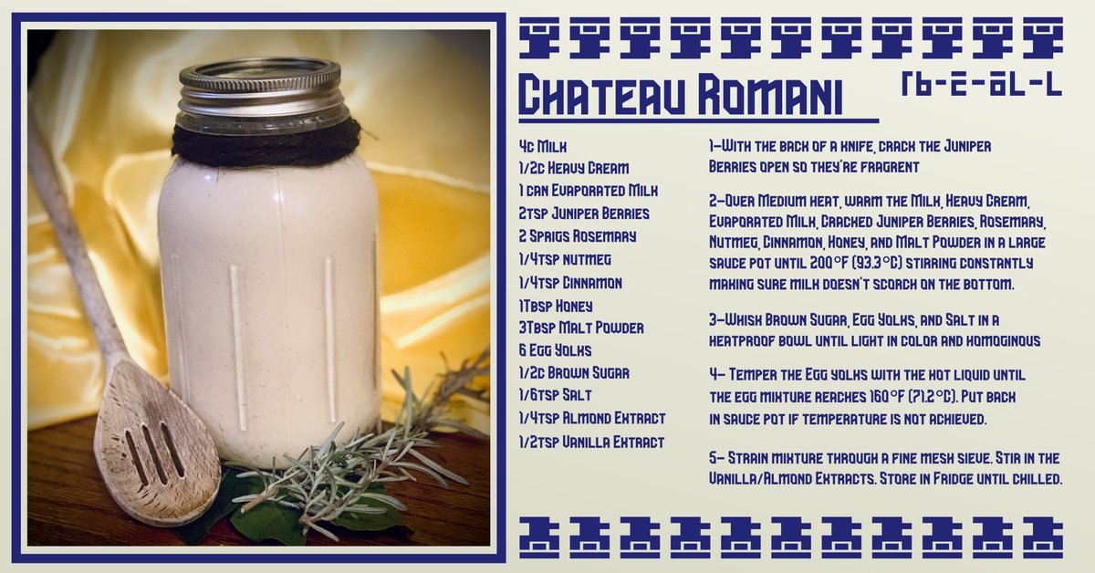 TrebleNotes15's tweet photo. Here's my take on a Chateau Romani for the #CalamityCookOff for @LegendsCookbook . I had fun creating this recipe even though it took me a while to actually type it up. https://t.co/ZSeYmI1H8A