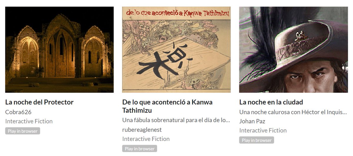 textualizame's tweet photo. Y ahora sí que estamos en ecuador de las votaciones de la #ECTOCOMP2020

Os animamos a dejar vuestra opinión a los autores. Ya que... ¡sí los necesitamos para vivir!

Tres excelentes juegos muy variados. Un #Twine, un #Inform7 y un #Texture. ¡Pruébalos!

https://t.co/sNclwkN9sV https://t.co/AJOg1lvTK7