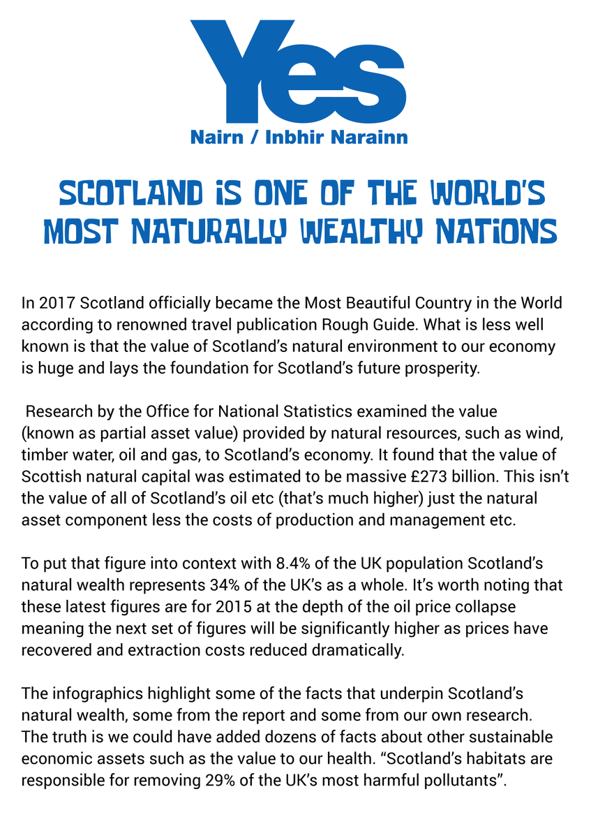 Scotland, with 8.4% of the UK's population, is ...one of the world's most naturally wealthy nations #YouYesYet  #indyref2 (10/10)