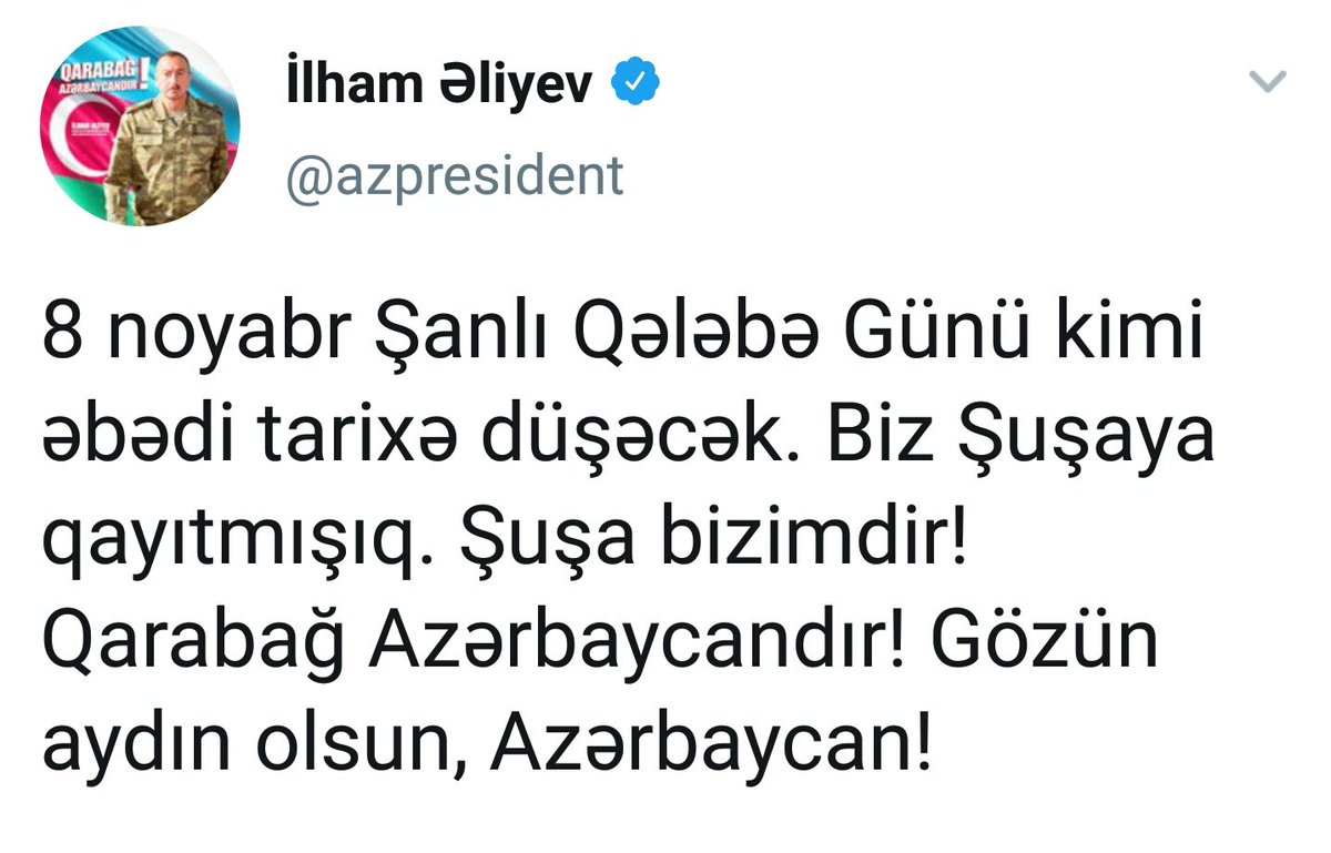 garabakh's tweet photo. Gözün aydın AZƏRBAYCAN💪😎
❤😍❤😍❤😍❤😍❤😍❤😍
#KarabakhisAzerbaijan 
#Azerbaijan https://t.co/YlYF3xYmPB