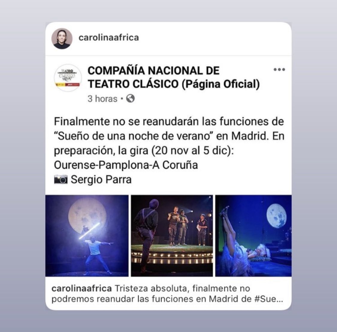 Cruzando los dedos para que se pueda dar nuestra gira teatral 🎭🤞🏾