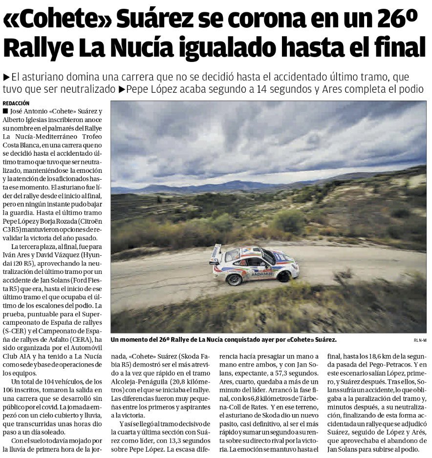 BernabeCanoES's tweet image. 📣📣Hoy el @informacion_es📰se hace eco del @rallyelanucia que vivimos ayer en @lanuciadeporte‼️
👇🏻👇🏻👇🏻👇🏻
informacion.es/deportes/2020/…

#LaNuciaCiudadDelDeporte
#CERATerraMundis