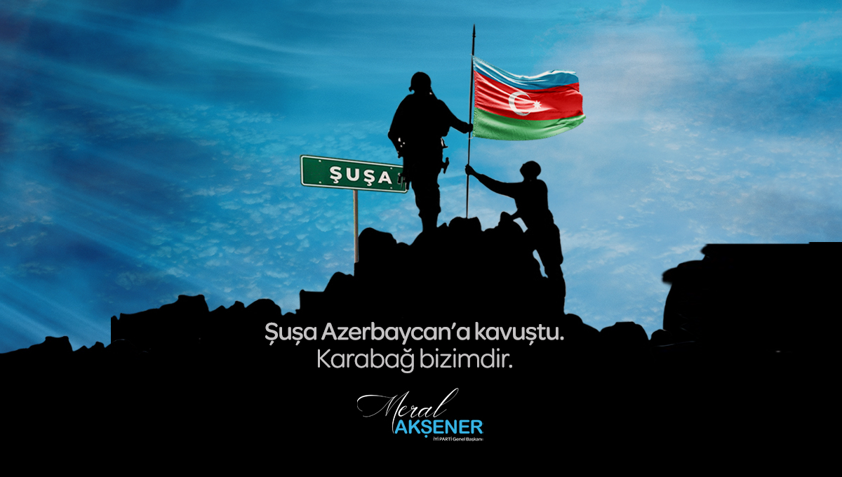 meral_aksener's tweet photo. Kurtuluş sevdasıyla yanıp tutuşan Karabağ’ımızın kalbi #Şuşa Azerbaycan’ımıza kavuştu.

Kara bulutların ardından güneş doğdu. 
Şükürler olsun. https://t.co/rtqkNCcHLC