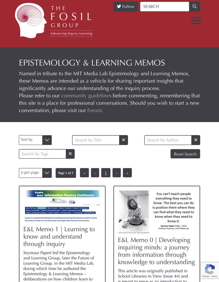 TheFosilGroup's tweet photo. *Epistemology & Learning Memo 1: Learning to Know & Understand Through #Inquiry* (https://t.co/LHWDi0mWxf) by @barbstripling traces the intellectual journey to the #ESIFC & beyond through the #FOSIL Framework Of Skills for #InquiryLearning. @GreatSchLibs #GreatSchoolLibraries https://t.co/tP1DJ978XP