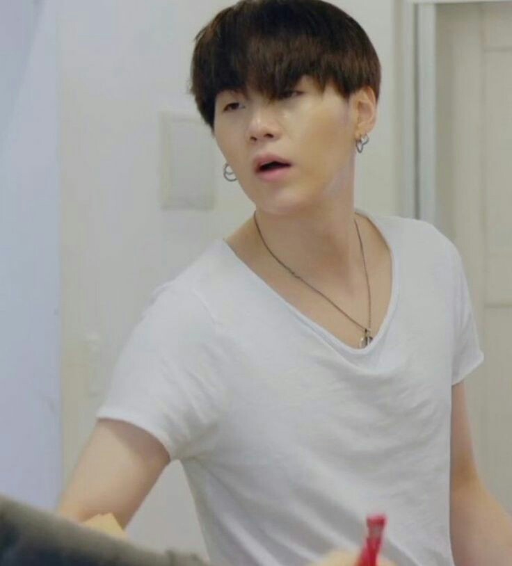 Min yoongi's ethereal skin *okay but him in this white shirt*