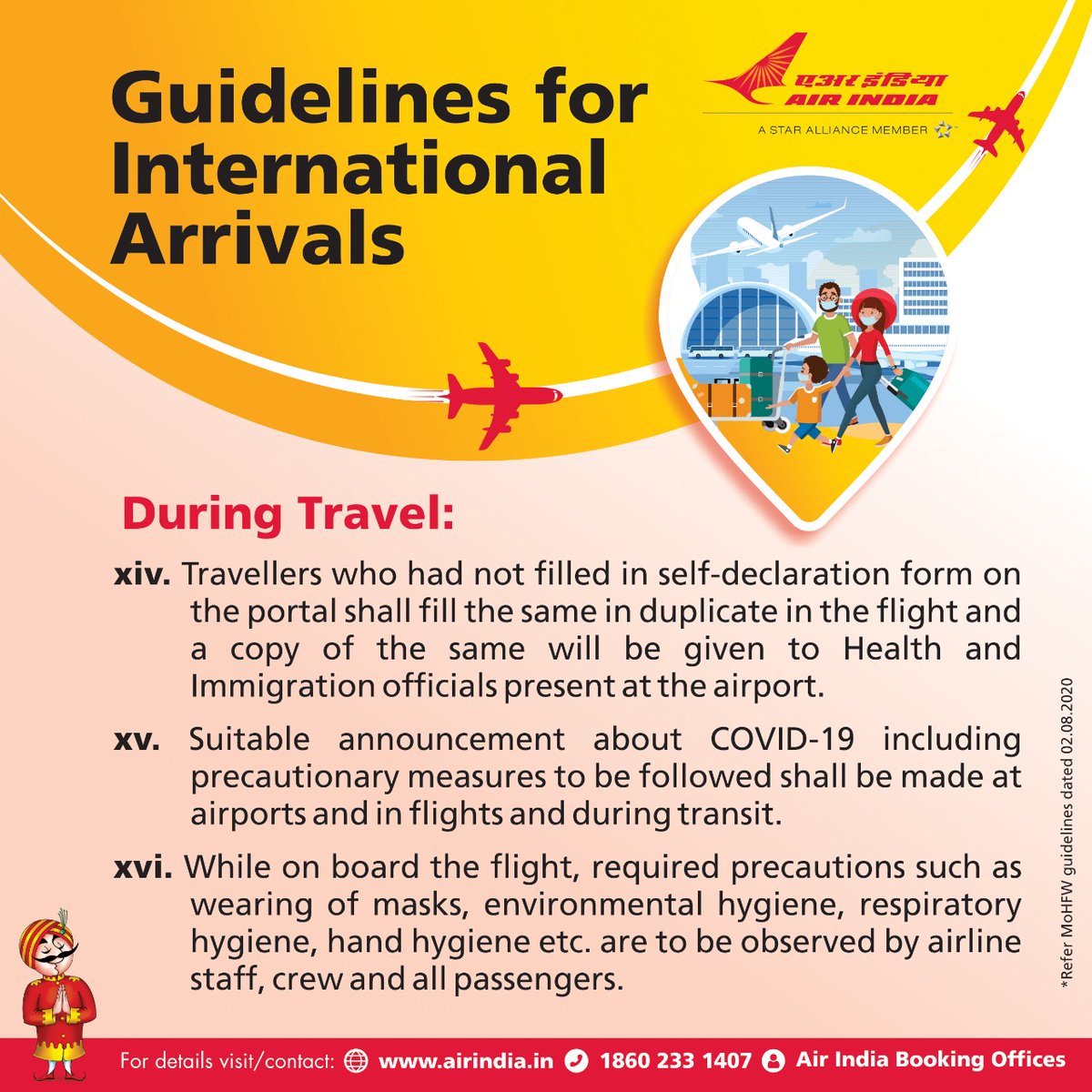 airindia's tweet image. #FlyAI: Please keep yourself updated before you plan your travel to India. For more information, kindly click on the link mohfw.gov.in