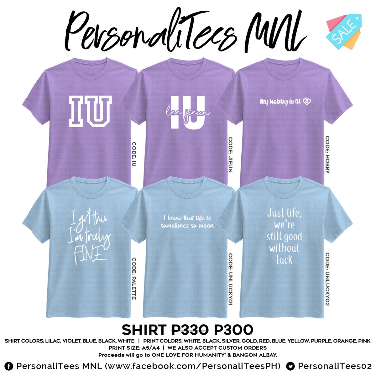madeformoreph's tweet photo. Pre-order IU-inspired merch 💜

Proceeds will go to #OneLoveforHumanity and #BangonAlbay.

📌 HOLIDAY SALE
📌 FREE SHIPPING PROMO
📌 LAST BATCH FOR SHIP-OUT THIS YEAR

DOO: Nov 14
DOP: Nov 15
SHIPPING SCHED: Dec 7-19

Pre-order here:
https://t.co/xzMo6HNbI1 https://t.co/92t3OdcLyq
