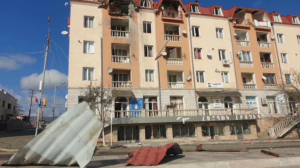 Abrahamyan__'s tweet photo. Turkey-backed Azerbaijan continues commiting #WarCrimes by firing the  capital #Stepanakert all night long.

8 long-range missiles fired, targeting residential buildings, public infrastructures. #StopAliyev #StopErdogan https://t.co/KX8n3QVWhZ