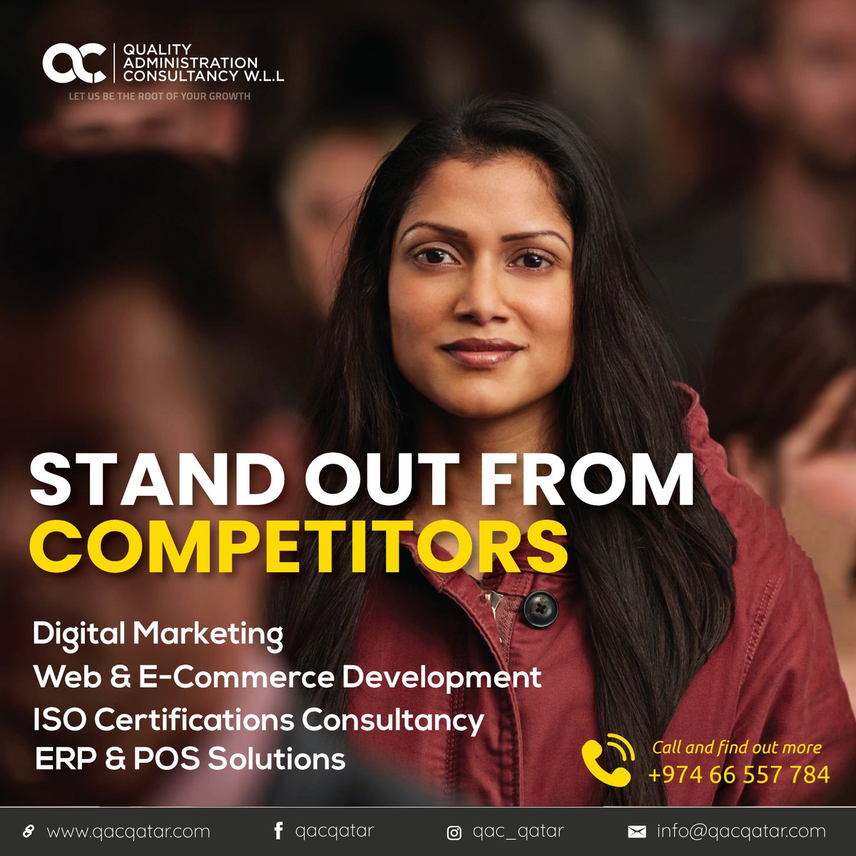 qac_qatar's tweet photo. STAND OUT FROM YOUR COMPETITORS
#isocertification #webdesign #erpsolutions #seo #qatarlifestyle #qatarinstagram #qatarairways #qatarbloggers #iso #qataria #alkhor #doha #qatarairways #moi #digitalmarketing #sem #business #startup https://t.co/MXIiFvsaM1