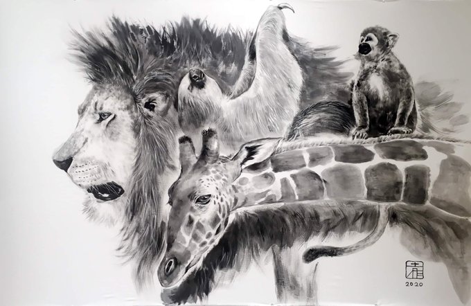 動物墨絵のtwitterイラスト検索結果 動物墨絵のtwitterイラスト検索結果